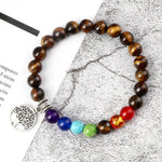 7 Chakra Brown Bead Bracelet nz