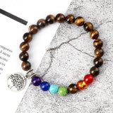 7 Chakra Brown Bead Bracelet nz