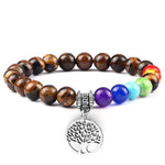 7 Chakra Brown Bead Bracelet nz