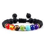 7 Chakra Lava Stone Shamballa Bracelet nz