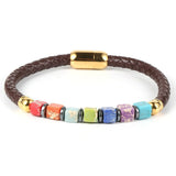 7 Chakra Modern Bracelet Brown / gold / 18 cm nz