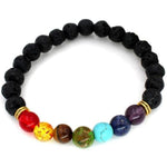 7 Chakra natural stones Bracelet Black lava stone nz