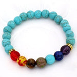 7 Chakra natural stones Bracelet Turquoise nz