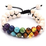7 Chakras Adjustable Bracelet Howlite nz