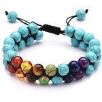 7 Chakras Adjustable Bracelet Turquoise nz