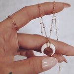 925 silver crescent necklace Gold nz
