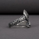 Aegishjalmur Ring With Runic Serpent nz