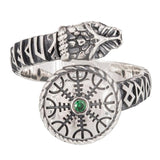 Aegishjalmur Ring With Runic Serpent nz