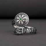 Aegishjalmur Ring With Runic Serpent nz