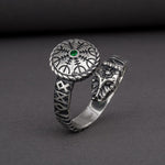 Aegishjalmur Ring With Runic Serpent nz