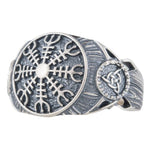 Aegishjalmur Sterling Silver Ring 5 (49.32 mm) nz