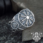 Aegishjalmur Sterling Silver Ring 5 (49.32 mm) nz