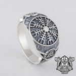 Aegishjalmur Sterling Silver Ring 5 (49.32 mm) nz