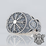 Aegishjalmur Sterling Silver Ring 5 (49.32 mm) nz