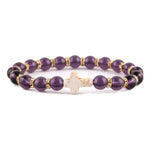 Amazonite Christian bracelet Amethyst white cross nz