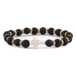 Amazonite Christian bracelet Black lava stone nz