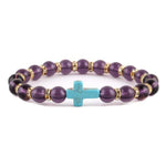 Amazonite Christian bracelet Blue Cross Amethyst nz