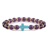Amazonite Christian bracelet Blue Cross Amethyst nz