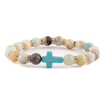 Amazonite Christian bracelet Blue amazonite cross nz