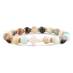 Amazonite Christian bracelet White amazonite cross nz