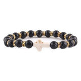 Amazonite Christian bracelet Whitish black nz