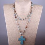 Amazonite Cross Necklace nz