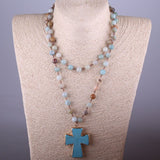 Amazonite Cross Necklace nz