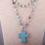 Amazonite Cross Necklace nz