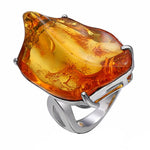 Amber ring in sterling silver nz