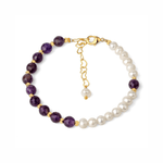 Amethyst and white pearl bracelet nz