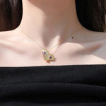 Amethyst butterfly gold necklace nz