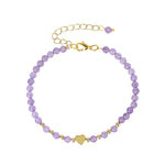 Amethyst heart gold bracelet nz