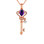 Amethyst key necklace nz