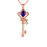 Amethyst key necklace nz