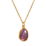 Amethyst oval necklace nz