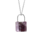 Amethyst padlock shaped necklace nz