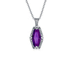 Amethyst silver necklace nz