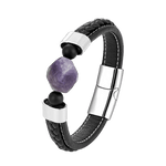 Amethyst stone leather bracelet nz