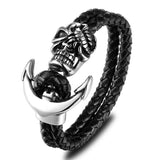 Anchor and Skull bracelet Silver nz