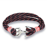 Anchor bracelet Paracord Rope Black and red nz