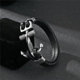 Anchor bracelet stainless steel Black nz