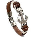Anchor leather bracelet Brown nz
