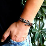 Anchor leather bracelet nz