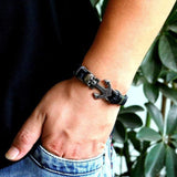 Anchor leather bracelet nz