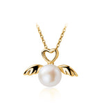 Angel and pearl pendant Gold nz