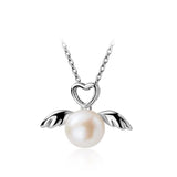 Angel and pearl pendant Silver nz