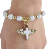Angel Cross Bracelet White nz