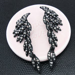Angel wing earrings with rhinestones Black nz