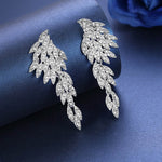 Angel wing earrings with rhinestones Or Blanc nz