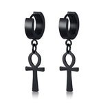 Ankh Cross Earrings Black nz
